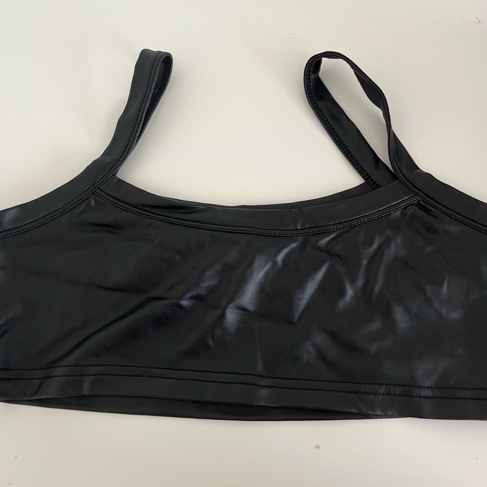 Leather crop top